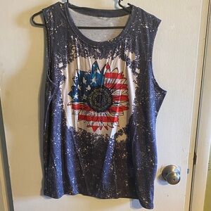 Women's Blue Graphic Tank Top